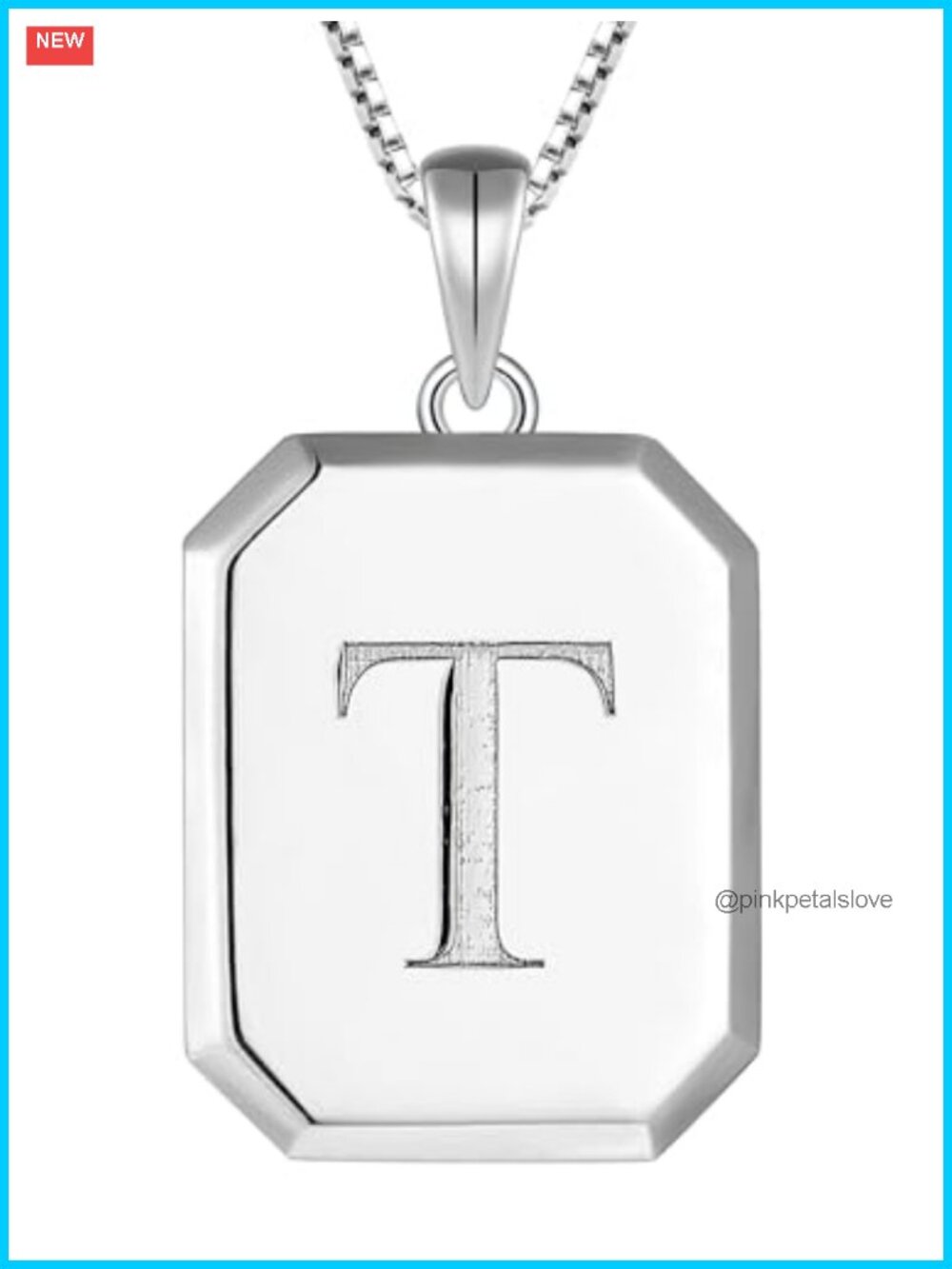 Initial Necklace 925 Sterling Silver Letter Pendant Polished Alphabet Jewelry